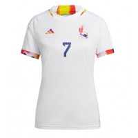 Camiseta Bélgica Kevin De Bruyne #7 Segunda Equipación Replica Mundial 2022 para mujer mangas cortas